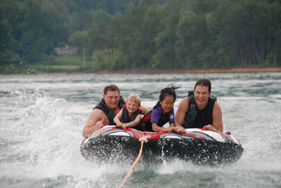 Tubing on Okanagan Lake